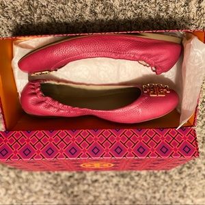 Tory Burch ballet flats fuchsia sz 10 gently used